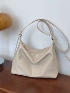 Women Large Capacity Fabric Tote Bag Casual Ruched Hobo Bag Shoulder Crossbody Underarm Bag For Work Daily Travel Lifestyle