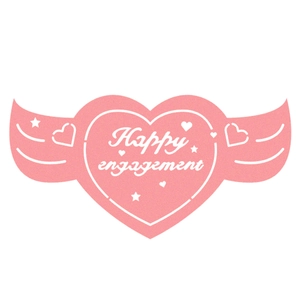 Cartes de place cœur roses pour fiançailles avec inscription Happy Engagement