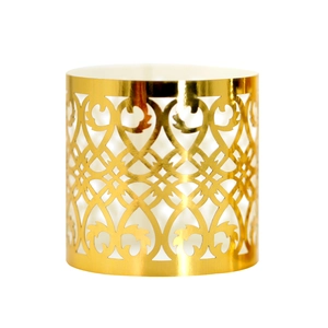 Elegant gold hollow napkin ring with European classical pattern for luxury table setting