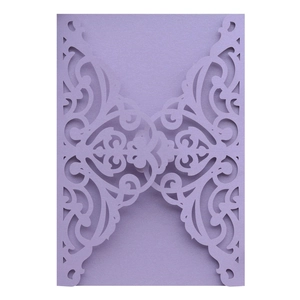Wedding Invitation Card Covers Laser Cut Hollow Floral Pearlescent Paper Elegant Engagement Baptism Party Greeting Shells