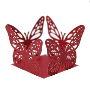 Detailed laser-cut hollow butterfly cupcake wrappers for festive party candy box decor