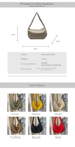 Spécifications détaillées de taille pour le grand sac bandoulière en nylon avec mesures