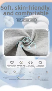Detailed view of 100% combed cotton fabric texture and material specifications