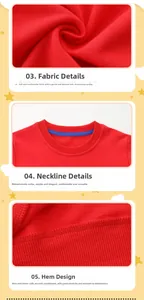 Detail view of red knit sweatshirt fabric with ribbed crewneck and durable hem cuffs
