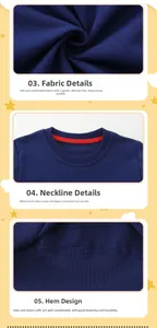 Détails du pull enfant bleu marine montrant le col côtelé et la texture du tricot doux