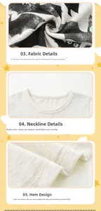Dettaglio di tessuto in cotone grigio con stampa a pipistrello scollo a coste e orlo su t-shirt