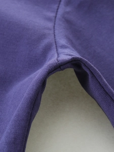 Kids long sleeve t-shirt in purple cotton featuring durable double-needle stitching detail