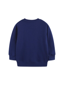 Klassisches dunkelblaues Jungen-Sweatshirt mit Rundhalsausschnitt und Rippbündchen