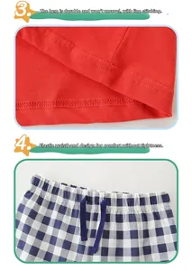 Detail of durable fine-stitched hem and elastic waist with drawstring on cotton set