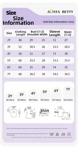 Guide des tailles pour robe en coton fille de 2 à 7 ans avec mesures détaillées