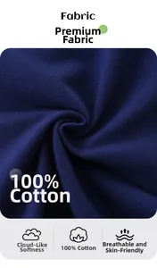 Detail showing 100% cotton knit fabric with soft texture and breathable fibers