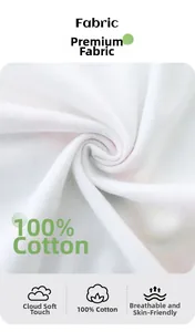 Detail shot of 100% white cotton knit fabric with soft ribbed texture and premium drape