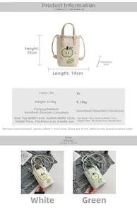 Detailed size chart and specifications for embroidered apple mini crossbody bag