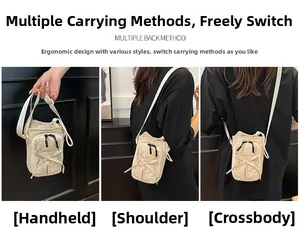 Cream-white crossbody bag showing three versatile carrying methods: handheld, shoulder, and crossbody