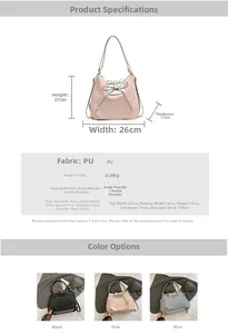 Detail showing dimensions and color options for the RUched PU leather backpack tote bag
