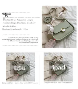 Détail du sac selle vert clair avec foulard en soie et boucle dorée circulaire chic