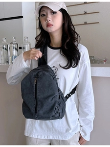 Sac à dos en toile lavée anthracite de grande capacité pour style décontracté