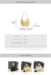 Detailed size guide and specifications for the minimalist PU leather tote bag with dimensions