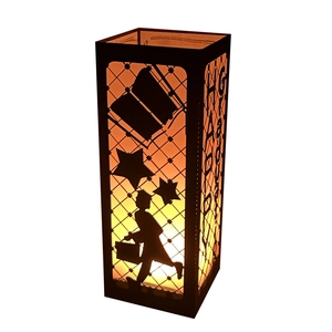 Black paper lantern for graduation parties with laser-cut Happy Graduation hollow design