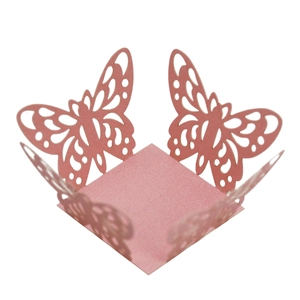 Pink laser cut butterfly candy box with hollow design for weddings and parties