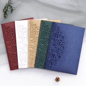 Detailed laser-cut hollow mandala patterns on premium pearlescent cardstock invitations