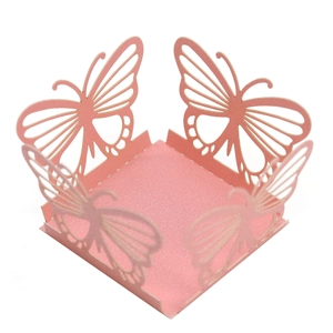 Pink laser-cut butterfly cupcake wrappers for wedding and party decorations