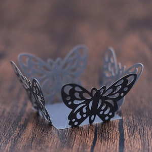 Detailed laser-cut butterfly lace design on high-quality black decorative paper box