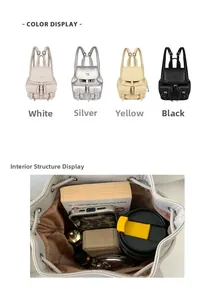 Internal view of the mini backpack showing capacity for books and essentials