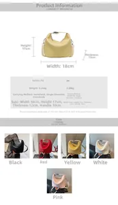 Detailed size specifications for the lychee pattern pu leather crossbody bucket bag