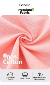 Vue détaillée du tissu en coton rose doux et respirant pour short de sport fille