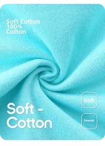 Detailed macro view showing soft 100% cotton light blue knitted fabric texture