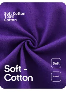 Gros plan sur la maille douce en 100% coton violet pour robe rayée de petite fille