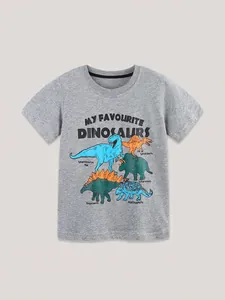 T-shirt en Coton à Imprimé Dinosaure pour Garçons Haut à Manches Courtes Décontracté Col Rond Doux Respirant Vêtement Enfant