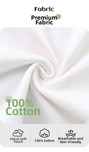 Detail von 100% weißem Baumwollstoff mit weicher Strickstruktur und Atmungsaktivität