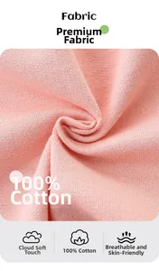 Detail shot of breathable pink 100% cotton knit fabric for girl's summer shorts