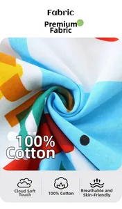 Close-up of 100% cotton knit fabric showing soft texture and breathable skin-friendly quality