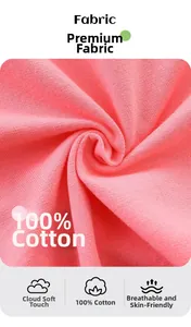 Close-up of pink 100% cotton fabric showing soft texture and breathable knit for girls