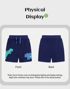 Détails du short bleu marine pour garçon avec imprimé dinosaure et taille élastique ajustable