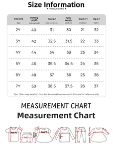 Size chart for kids' excavator set with detailed measurements and measuring guide