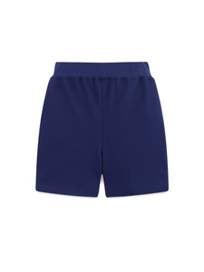 Short de sport bleu marine pour garçons en coton avec broderie dinosaure et taille élastique