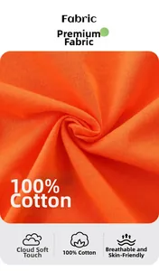 Dettaglio del tessuto in maglia 100% cotone arancione premium per completo da bambino