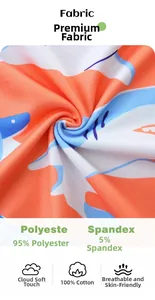 Vue macro détaillée du tissu doux respirant à motif requin 95% polyester et 5% élasthanne