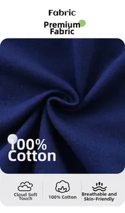 Macro detail of navy blue knit fabric showing 100% cotton material texture for boys shorts