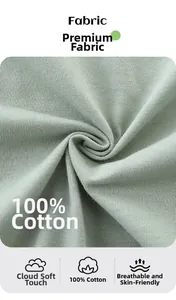 Close-up of 100% cotton mint green knitted fabric with soft breathable texture