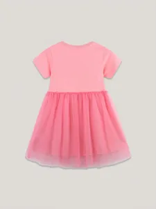 Robe licorne rose pour filles avec manches courtes et jupe de princesse en tulle doux pour l'été