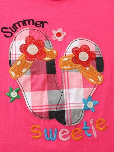 Mädchen Sommer 100% Baumwolle Bekleidungsset Besticktes Flügelärmel Top Und Karo Shorts Zweiteiler Outfit Für Kleinkinder