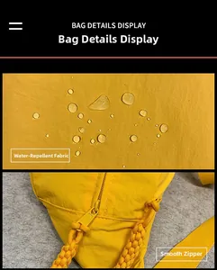 Waterproof nylon fabric detail and smooth metal zipper with woven cord for sports bag