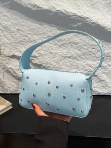 Borsa a Tracolla da Donna alla Moda con Rivetti in Pelle PU Vintage Stile Punk Y2K Borsa a Mano Elegante per Uso Quotidiano Donna