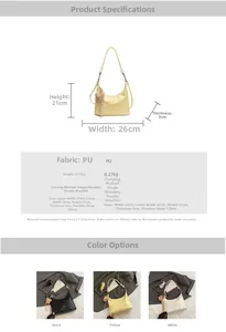 Detailed dimensions and stone pattern texture of the PU leather half-moon shoulder bag
