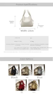 Detailed dimension chart for crocodile pattern bucket bag showing 23x20x15cm size specs